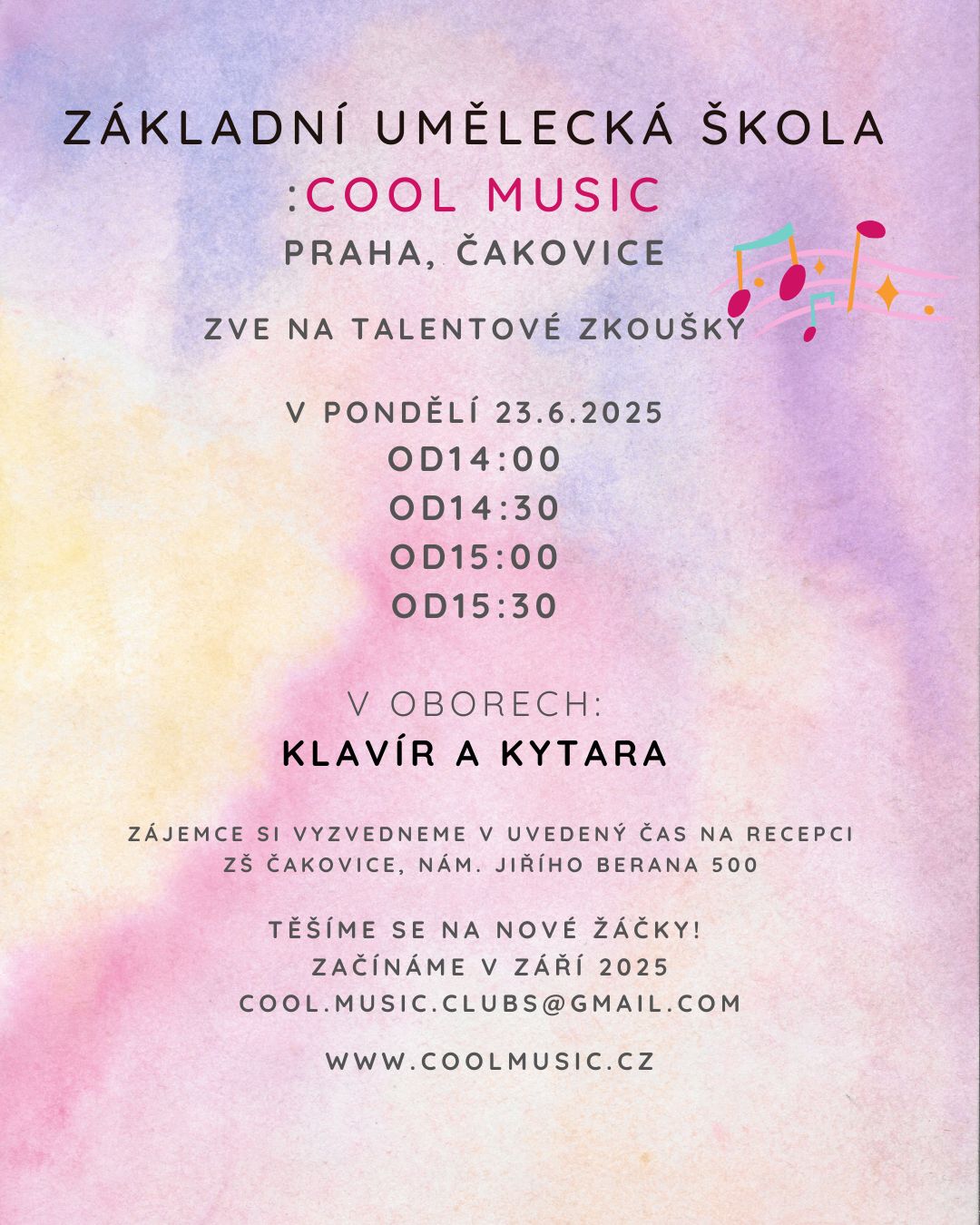 Talentové zkoušky Praha 2025