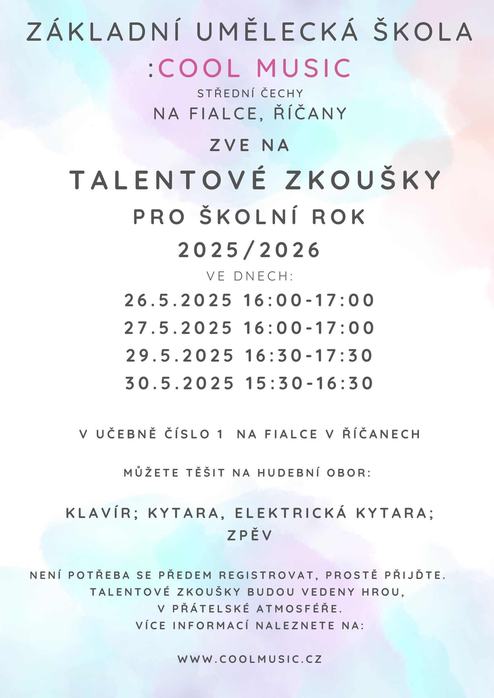 Talentové zkoušky Říčany 2025